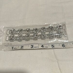 Bikini crystal connectors, silver metal. These are 6 inches long. New